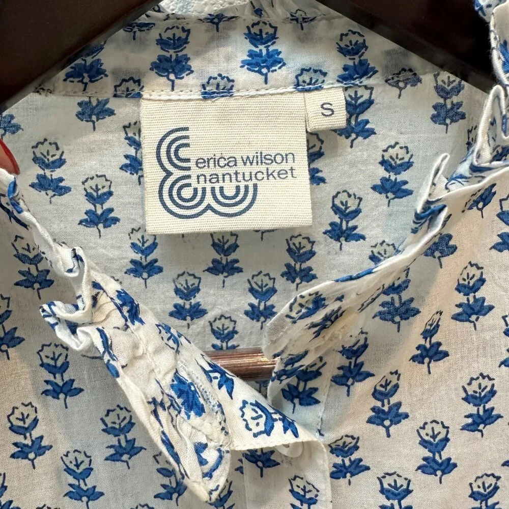 Erica Wilson (iykyk) Floral Airy Blockprint Blouse - Picture 3 of 5